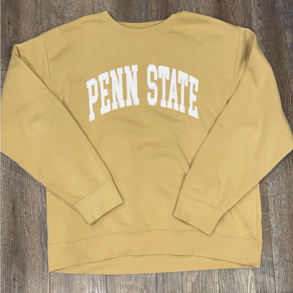 Tan Penn State Spellout Crewneck